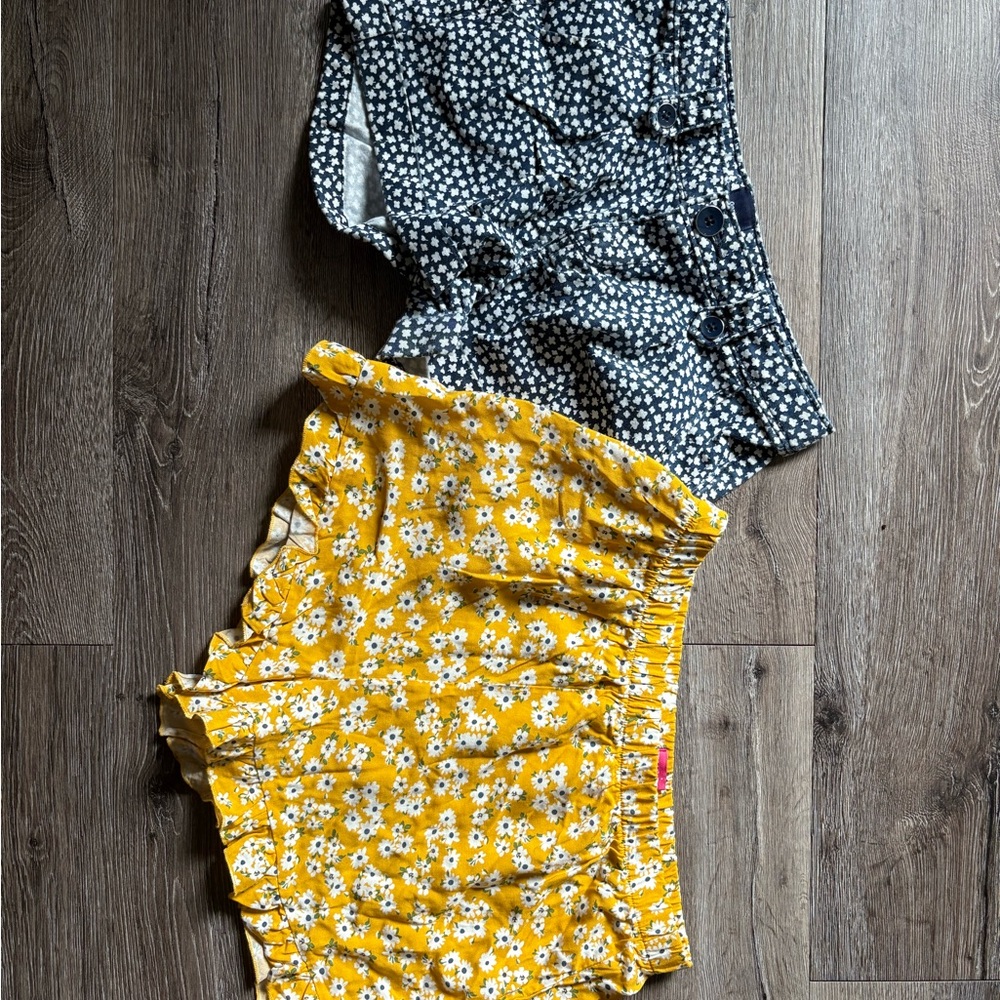 GAP Yellow High Waist Floral Shorts
